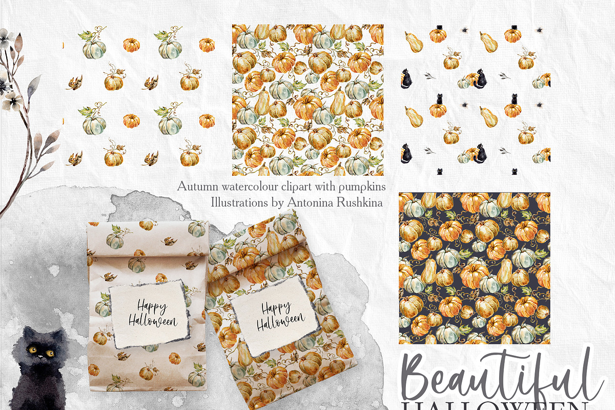 Autumn Halloween clipart, an Illustration by RushkinaAntonina (Photo 4 of 6)