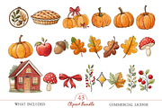 Cozy Autumn Clipart Bundle, a Seasonal Illustration by MockupWizard (Thumbnail 3 of 5)