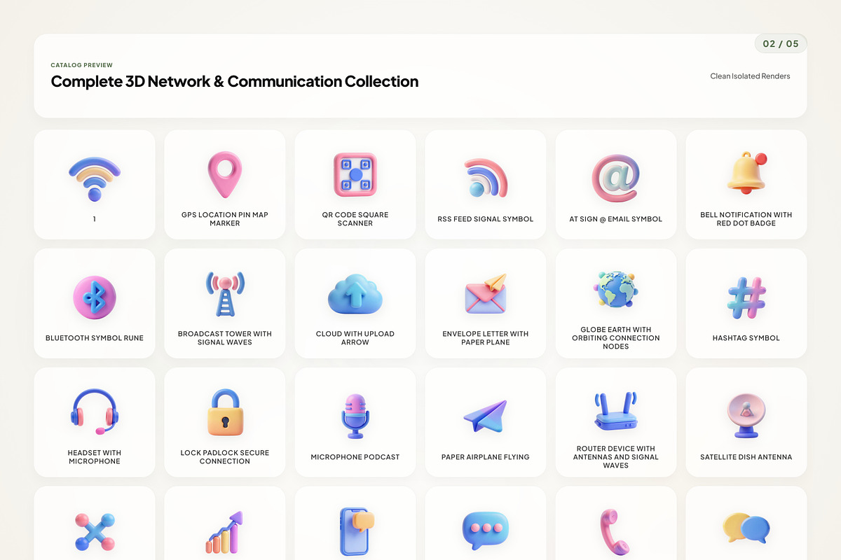 3D Network & Communication Icons, an Emoji Icon by River Visual (Photo 2 of 5)