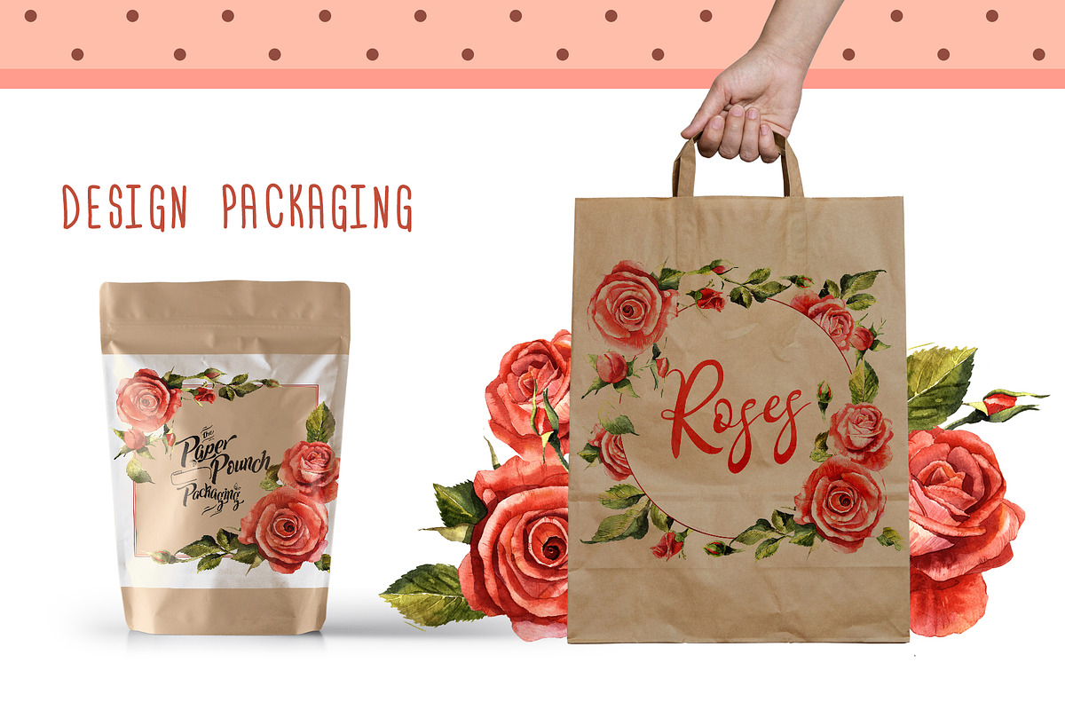 Red roses PNG watercolor flower set, a Seasonal Illustration by WatercolorPNG.com (Photo 2 of 8)