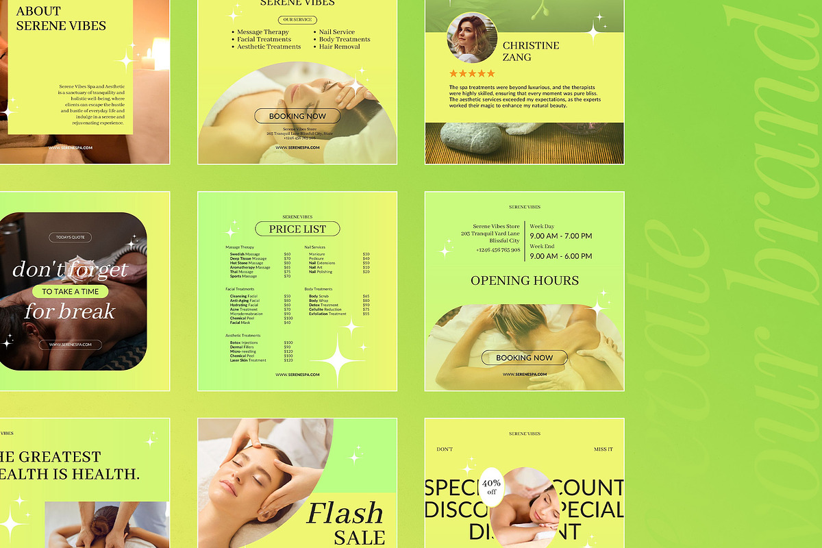 Serene Vibes | Spa Canva Template, a Social Media Template by prajapixels (Photo 3 of 4)
