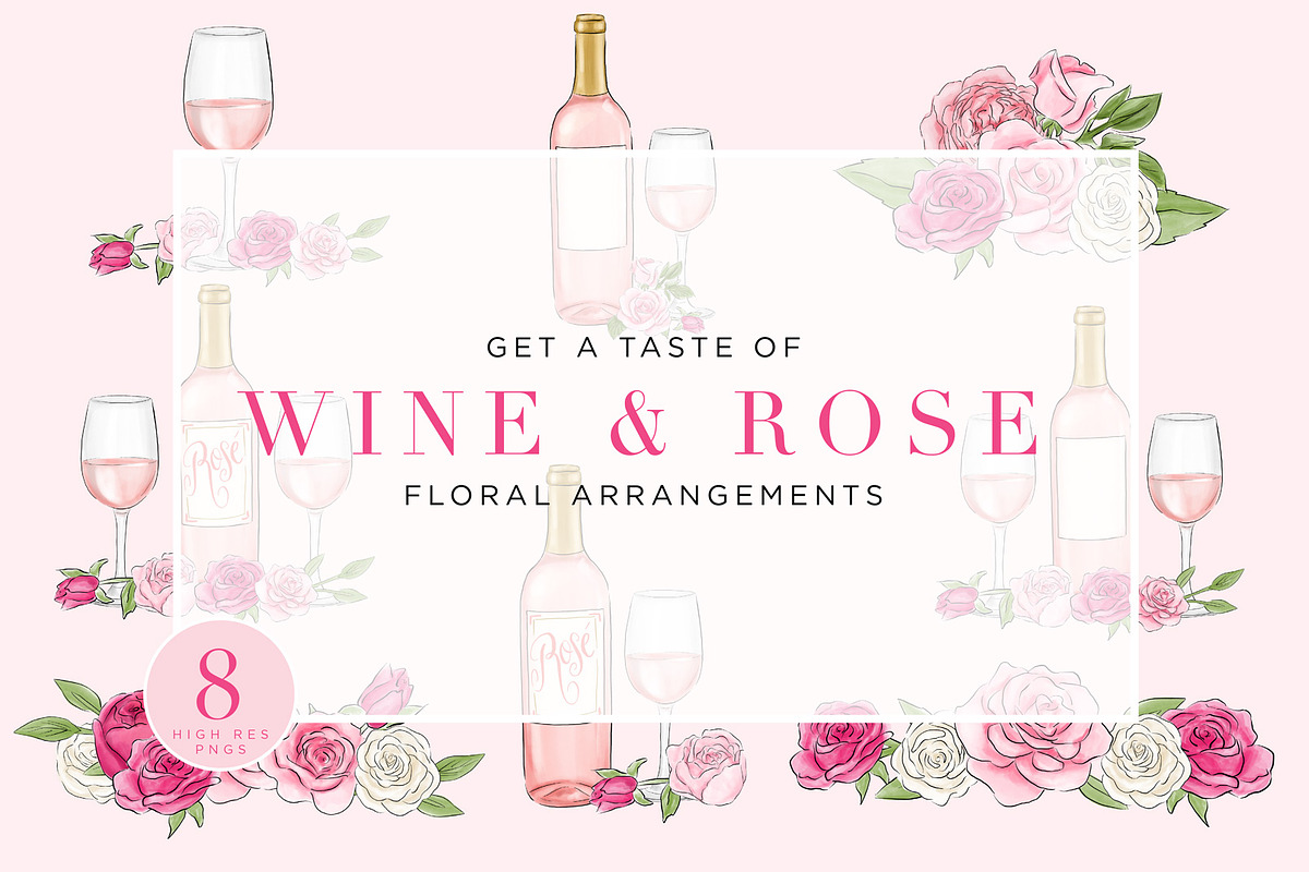 Rosé All Day Design Elements, an Illustration by Relish Designs (Photo 3 of 6)
