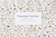 Romantic Floral Seamless Patterns, a Pattern Graphic by Olya Creative (Thumbnail 1 of 17)