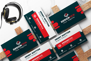 Red Color Business Card Template