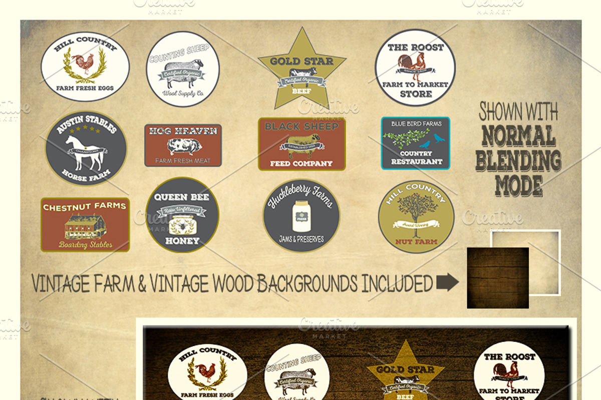 Rustic Vintage Farm Logo Vectors, a Branding & Logo Template by Le Paper Cafe (Photo 4 of 4)