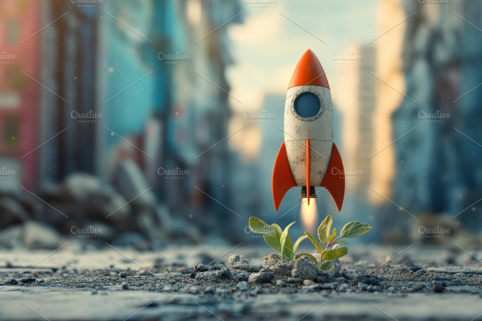 Symbol of innovation with a rocket s, a Photo by Iftikhar Alam