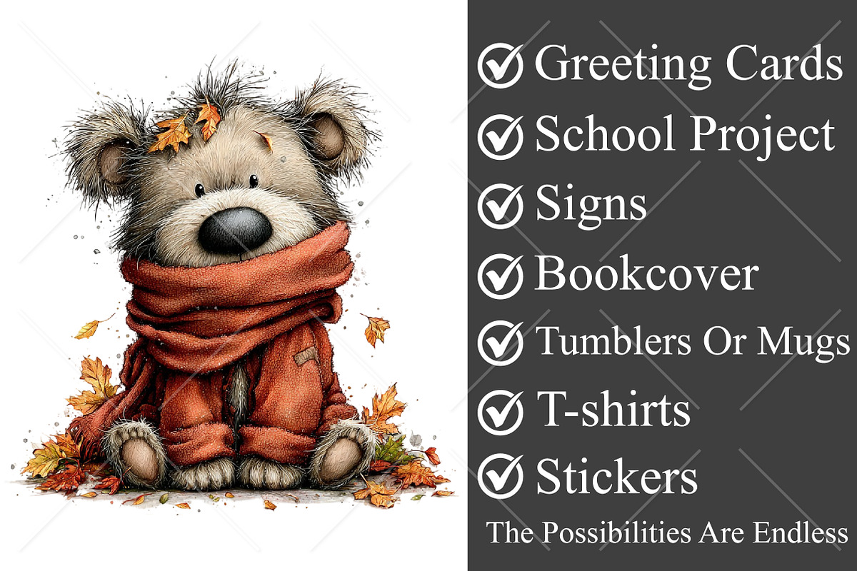 Whimsical Woodland Fall Animals PNG, a Seasonal Illustration by Canvas Craft (Photo 3 of 10)