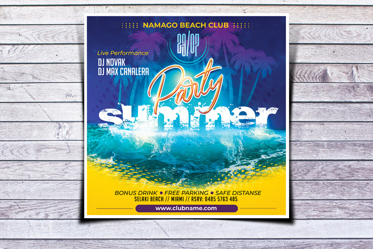 Summer Party Flyer, a Flyer Template by k-project design