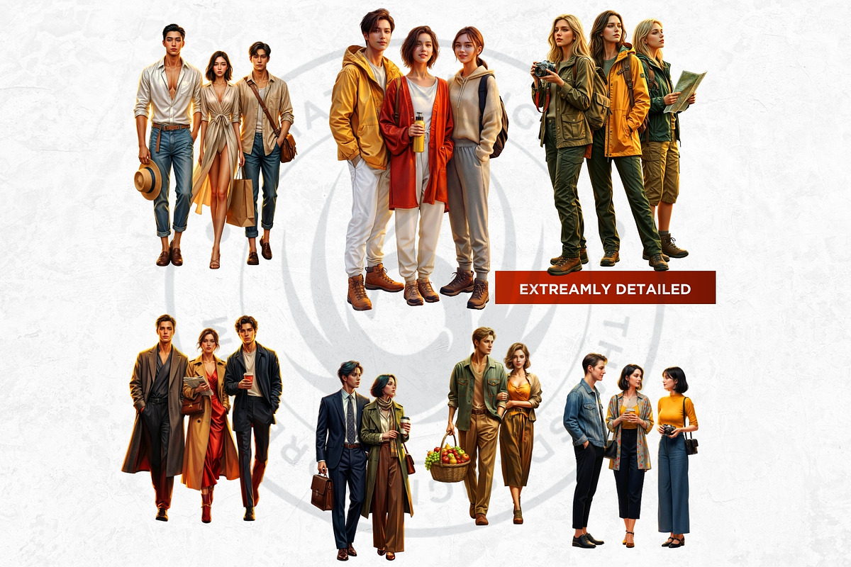Golden Hour Travelers characters, a Decorative Illustration by ThatsDesignArt (Photo 12 of 19)