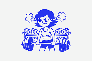 Emma Lifting Barbell In Gym, a Person Illustration by Danil Polshin