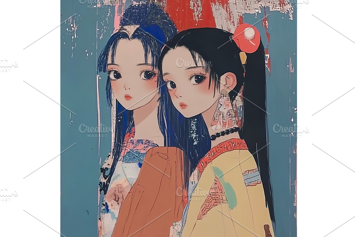 Digital painting of two young Asian, an Object Illustration by Lermont51