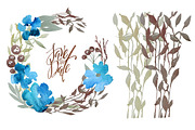 Watercolor floral DIY set 35 pcs., a Background Graphic by Natasha Koltsova (Thumbnail 3 of 5)