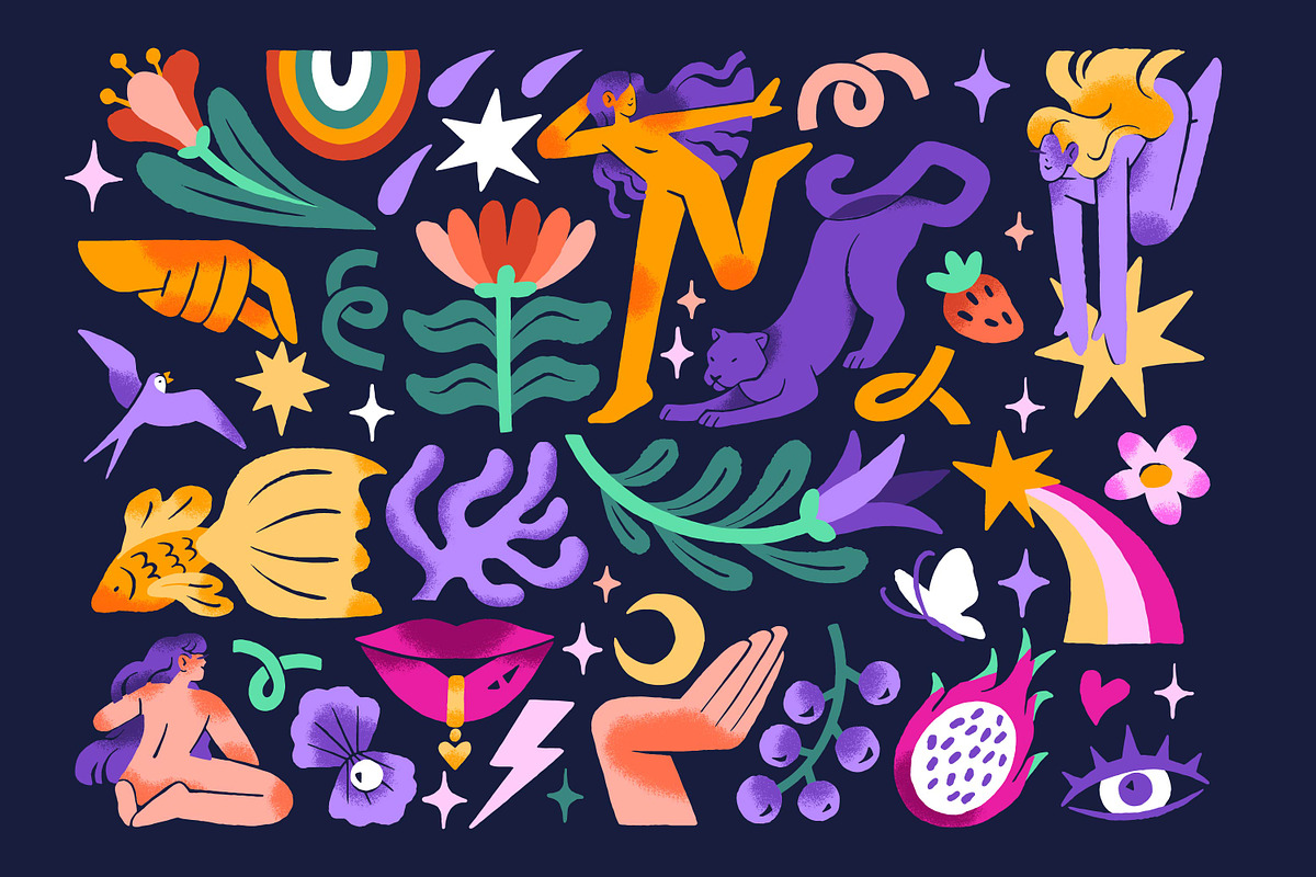 Modern doodle, abstract art set, a Decorative Illustration by PaperTrident (Photo 1 of 3)
