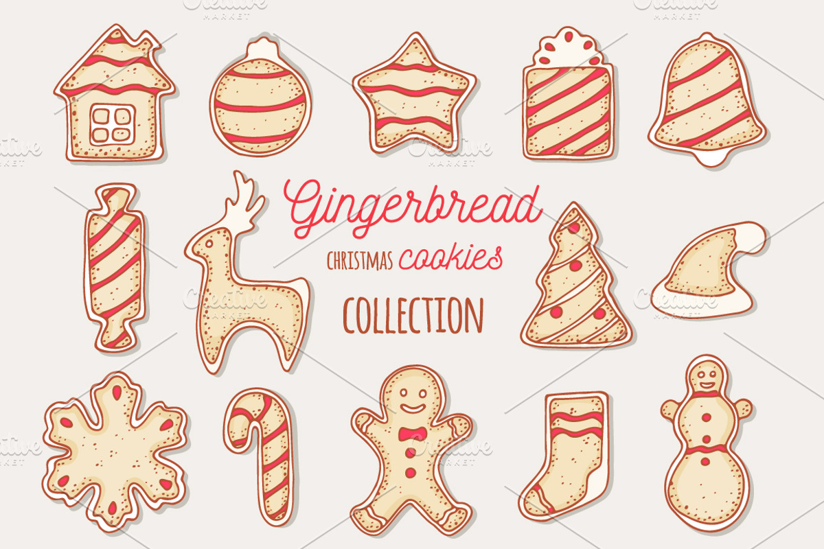 Vector cookies set + bonus, a Decorative Illustration by Zhemchuzhina (Photo 3 of 11)