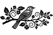 Birds on Branch Vector Collection, a Decorative Illustration by Designer_Momina (Thumbnail 4 of 21)