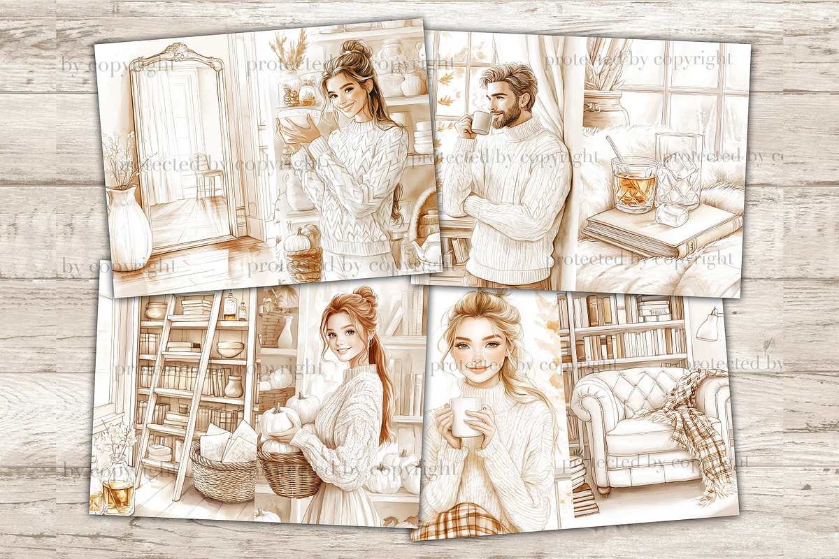 Neutral Autumn Junk Journal Pages, an Illustration by GlamArtZhanna (Photo 5 of 10)