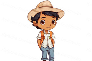 Cartoon Kids PNG Icons Avatars Set