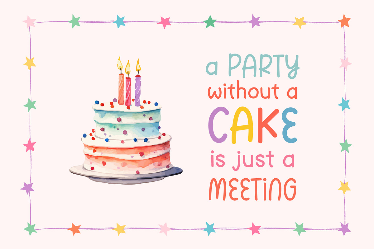 Birthday Cake Handwritten Font, a Handwritten Font by Kaya Fonts (Photo 2 of 25)