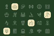 Cricket Icon Art Set, an Outline Icon by Prosymbols (Thumbnail 7 of 7)