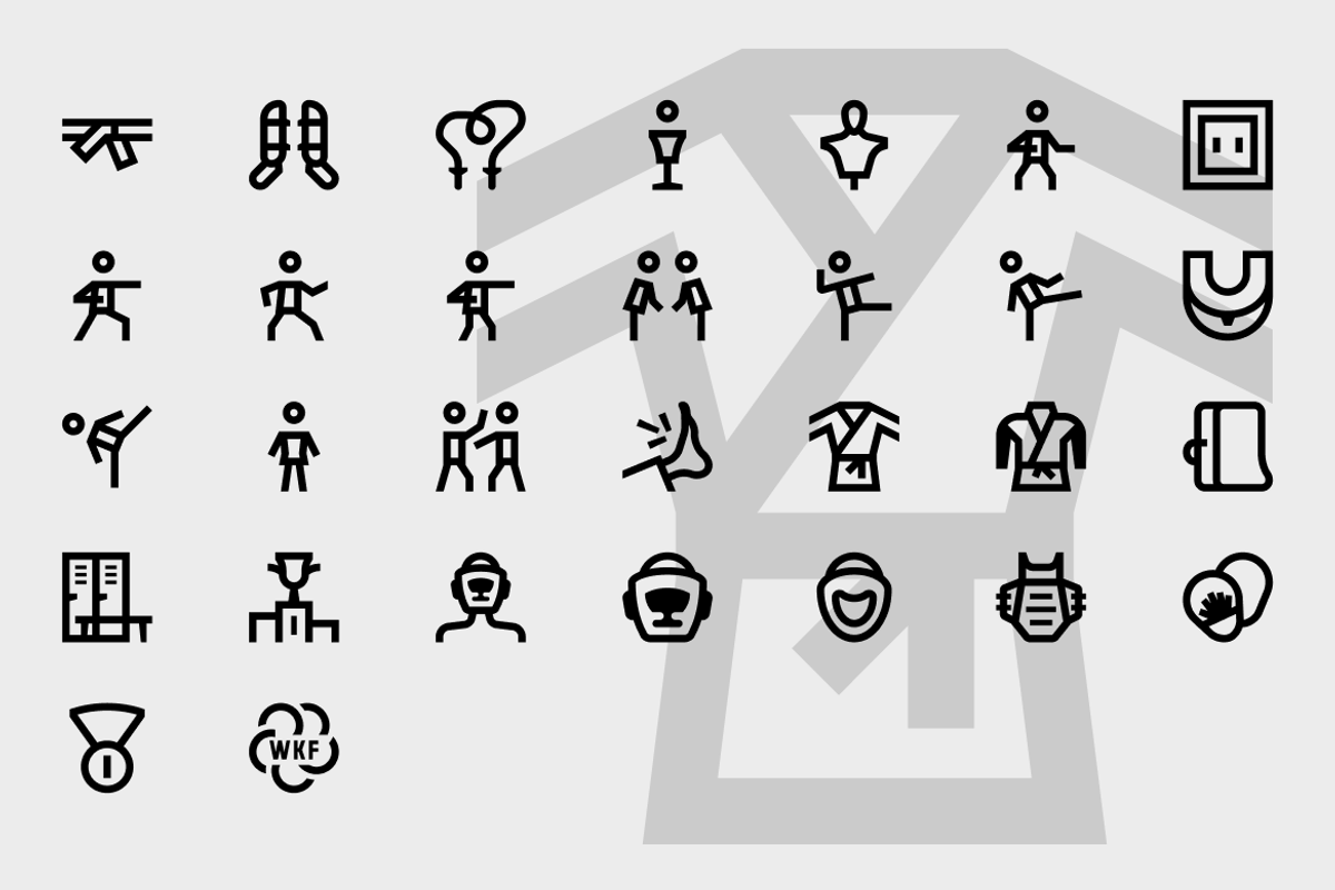 Basicons / Line / Karate Icons, an Outline Icon by Danil Polshin (Photo 2 of 2)