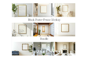 Posters Frames Mockup in Interior, a Templates & Theme by VetalStock