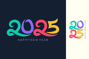 2025 Happy New Year design vector.