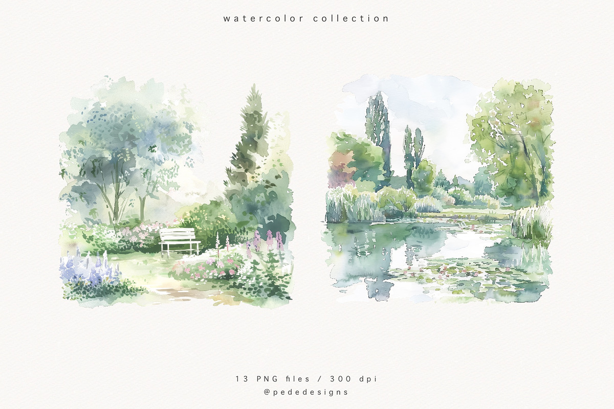 Monet's Garden, a Decorative Illustration by PeDe Designs (Photo 6 of 13)