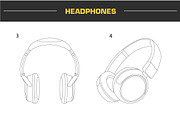 10 Headphones Illustrations, an Object Illustration by Cartoon Lab (Thumbnail 3 of 6)