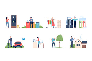 Eco friendly habits. Ecology, a Person Illustration by LadadikArt