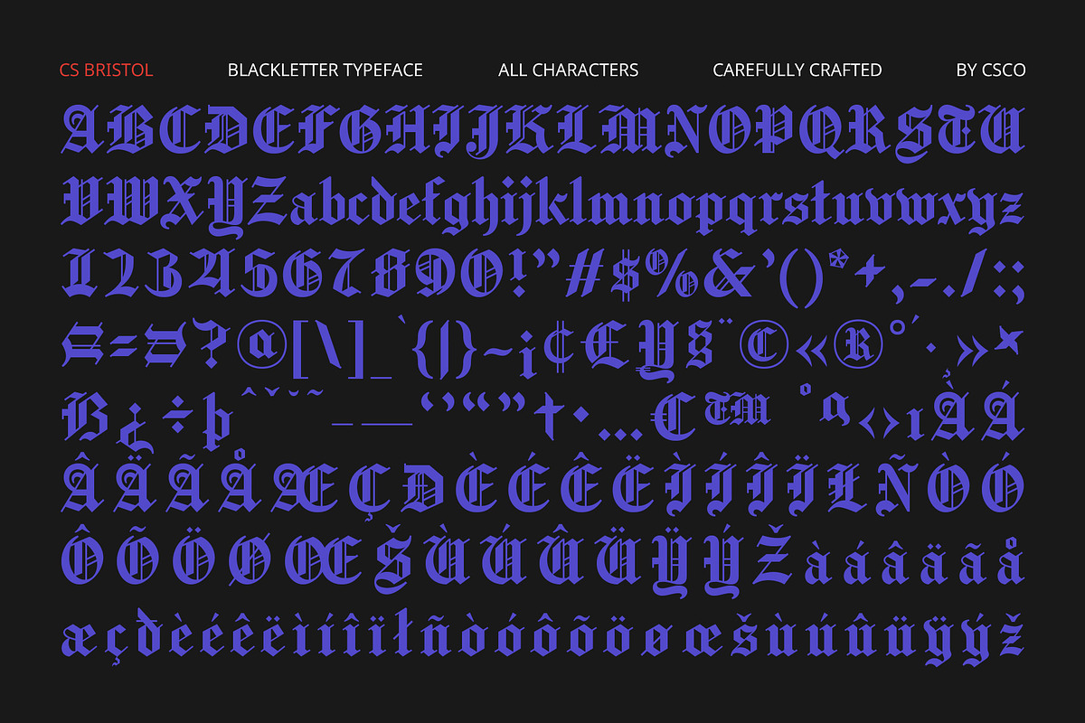 CS Bristol – Blackletter Font, a Blackletter Font by Craft Supply Co. (Photo 8 of 8)