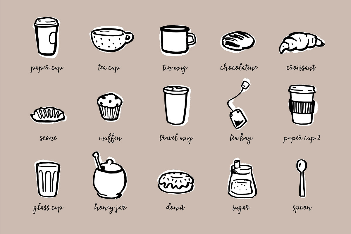 15 Doodles Icons - Coffee VOL1, an Icon by Andimaginary Creative Co. (Photo 2 of 3)