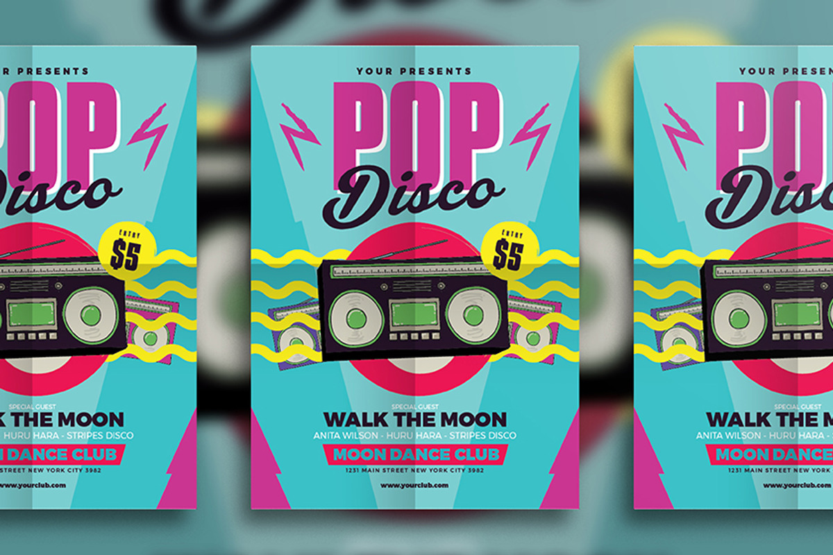 Pop Disco Flyer, a Flyer Template by Guuver (Photo 1 of 3)