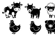 Cute Farm Animal Silhouette Bundle, an Illustration by hafijul (Thumbnail 46 of 51)