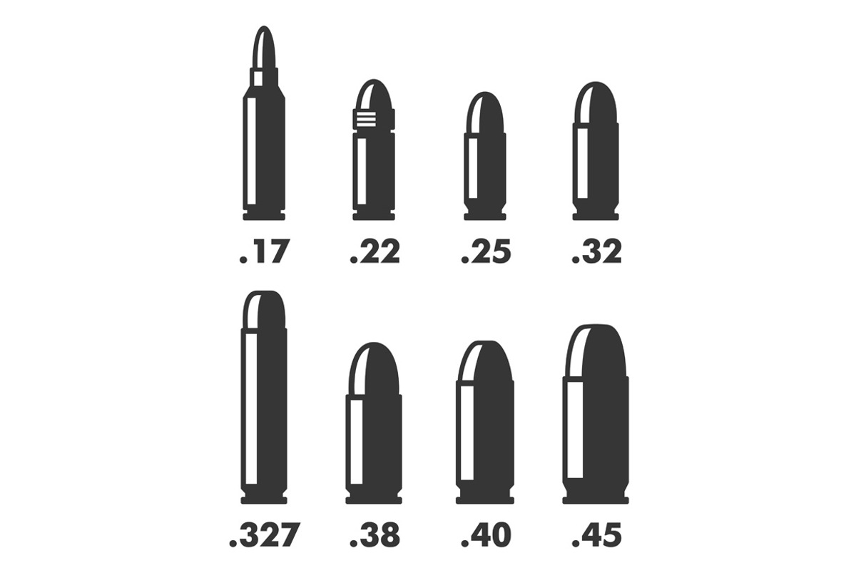 Weapon Bullets Sizes and Calibers, an Object Graphic by in8finity