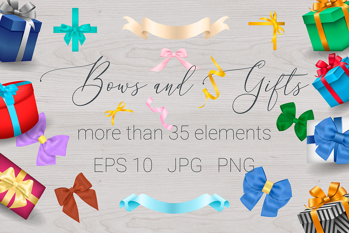 Bows and Gifts. More than 35elements, an Object Graphic by HmarkaShop (Photo 2 of 2)