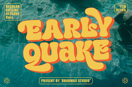 Early Quake -  Y2K Retro Font, a Serif Font by Dharmas Studio