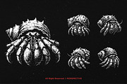 10 Bundle Dark Art Hermit Crab, an Illustration by Morspective (Thumbnail 5 of 7)