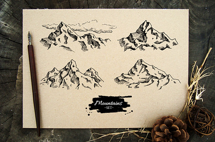 Mountain Vintage Sketches