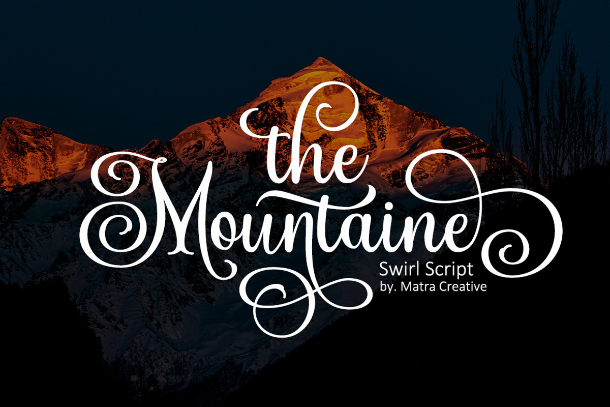 The Mountaine, a Script Font by Matra Creative (Photo 1 of 11)