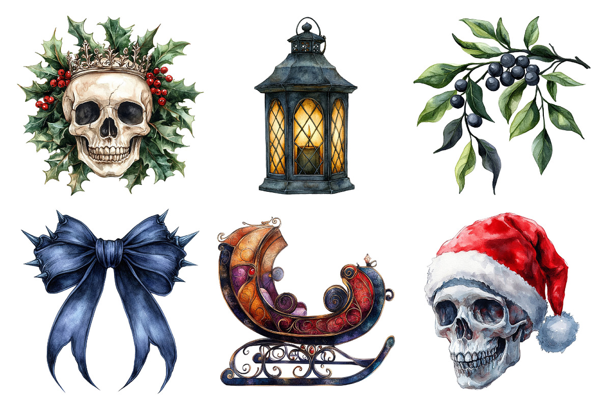 Gothic Christmas Sublimation Bundle, an Illustration by Daily.Designs (Photo 2 of 5)