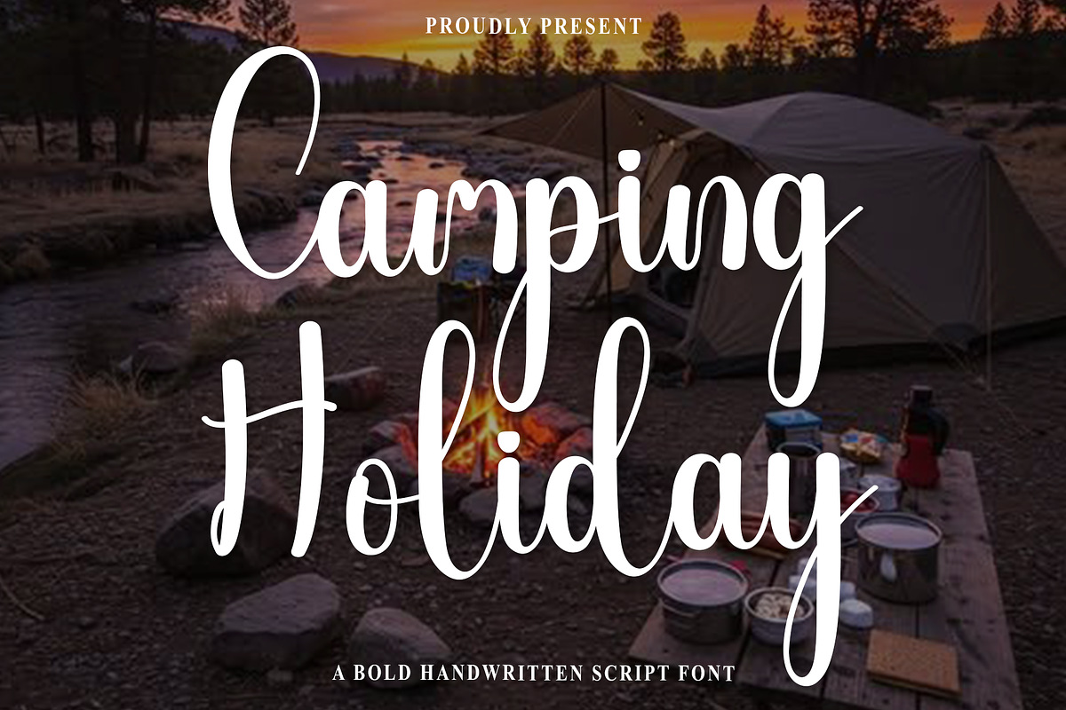 Camping Holiday, a Handwritten Font by InermediaSTUDIO (Photo 1 of 8)