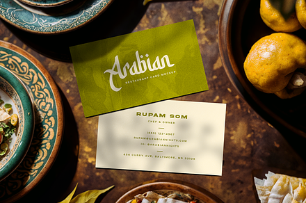 Arabian Restaurant Card Mockup