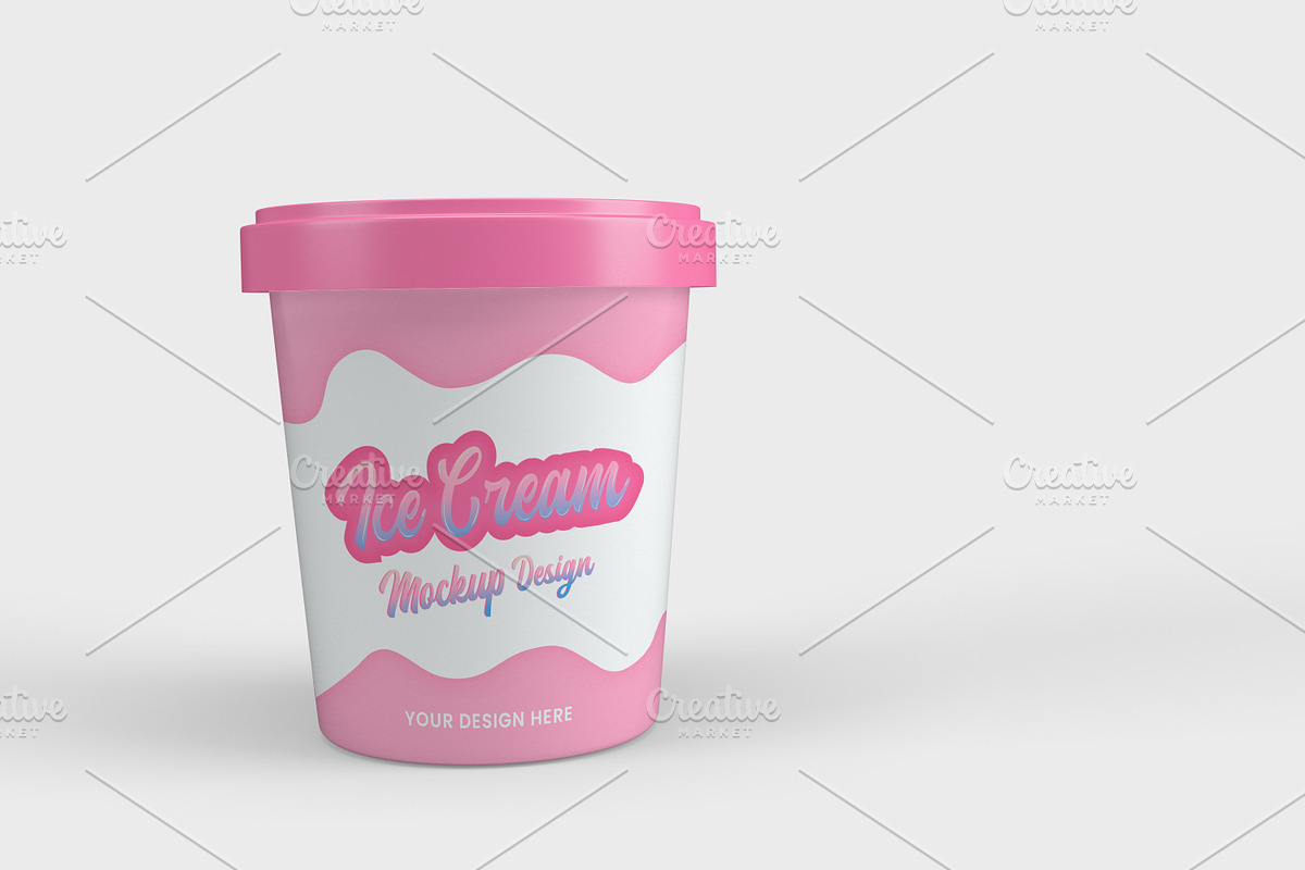 Glossy Ice Cream Cup Mockup PSD, a Cups & Container Mockup by Akrinity Digital (Photo 2 of 8)