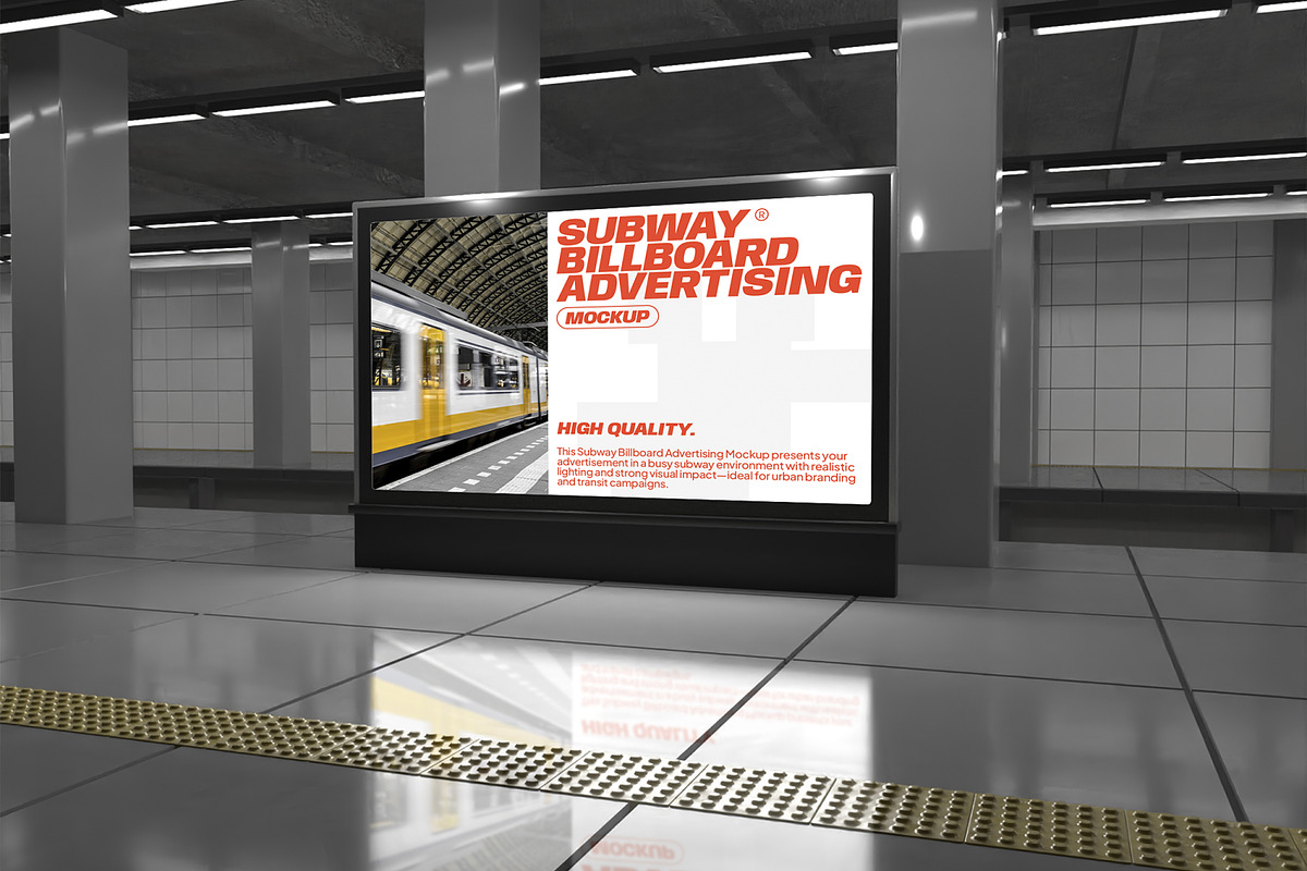 Subway Billboard Advertising Mockup, an Advertising Mockup by Unerispace (Photo 2 of 5)
