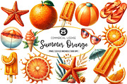 Watercolor Summer Orange PNG, an Illustration by SinaCreation (Thumbnail 1 of 5)