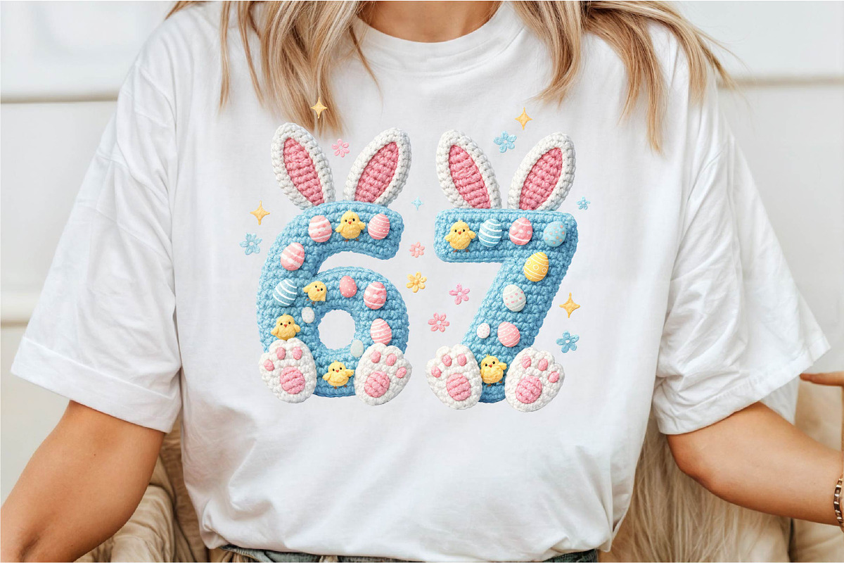Crochet Six Seven Bunny Rabbit PNG, an Illustration by DreamCafeArt (Photo 3 of 6)