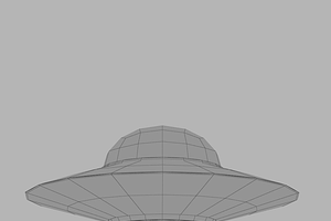 Flying Saucer UFO Simple High LowPol