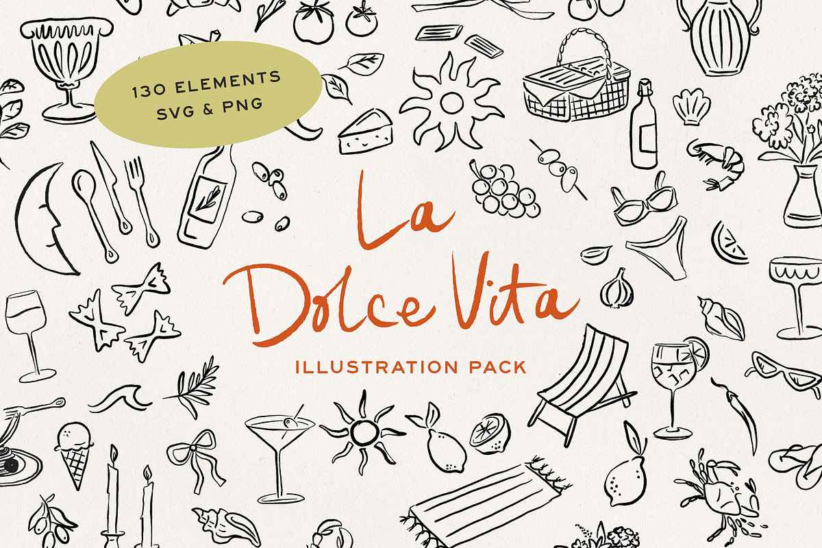 La Dolce Vita Italian Element Bundle, an Illustration by Claire Emery Designs (Photo 1 of 6)