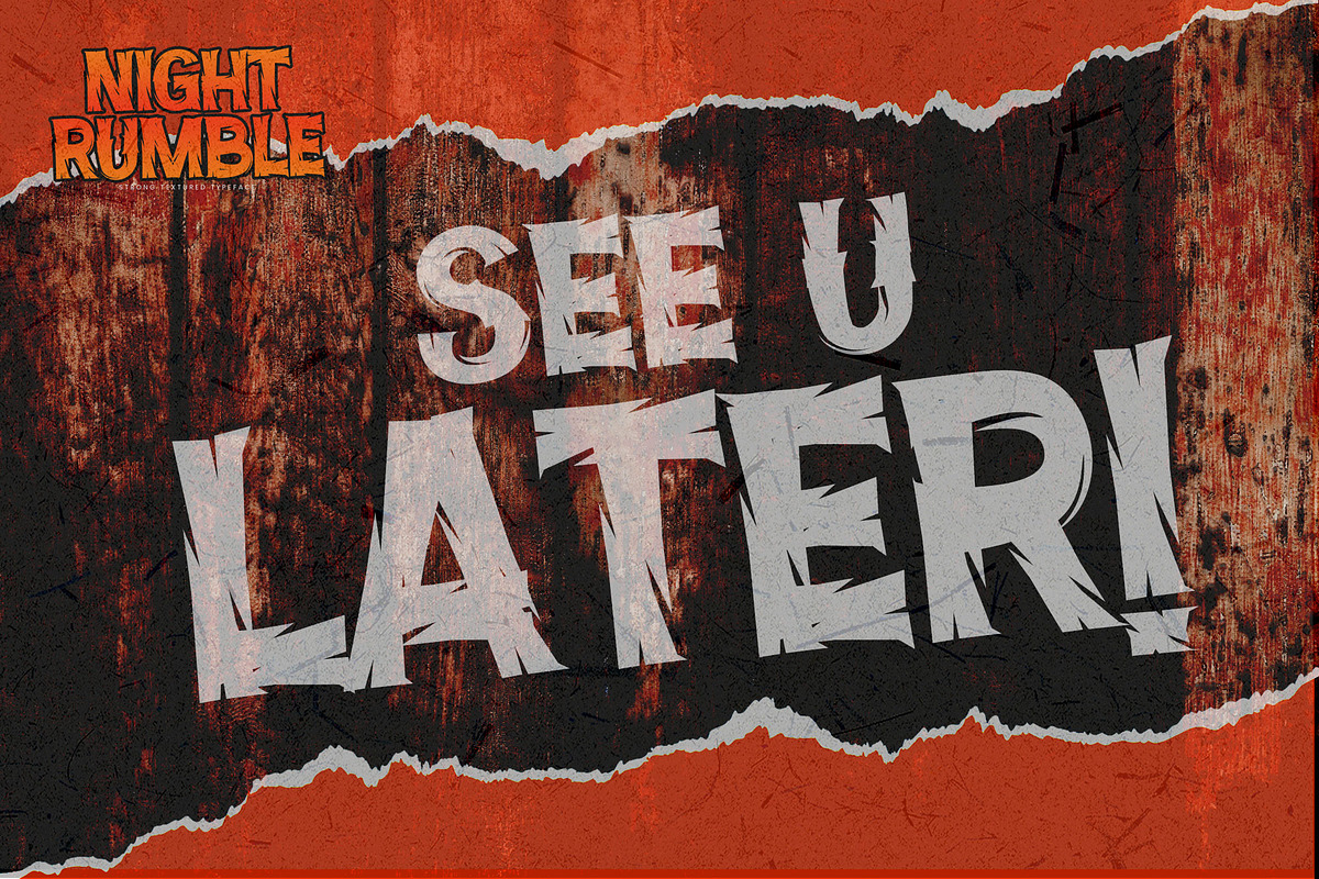 NIGHT RUMBLE - Strong Textured Typef, a Font by Gassstype (Photo 8 of 8)