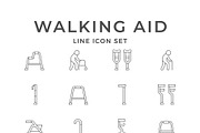 Set line icons of walking aid, an Outline Icon by motorama (Thumbnail 1 of 2)